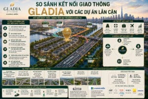 So sánh kết nối giao thông Gladia với các dự án lân cận
