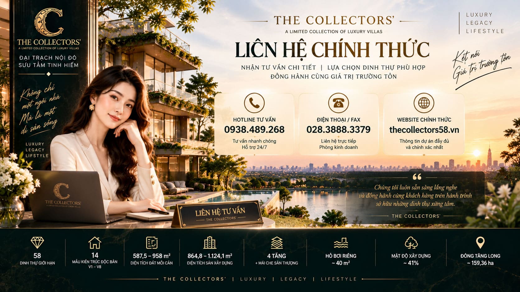 Liên hệ khảo sát vị trí và lựa chọn dinh thự The Collectors'