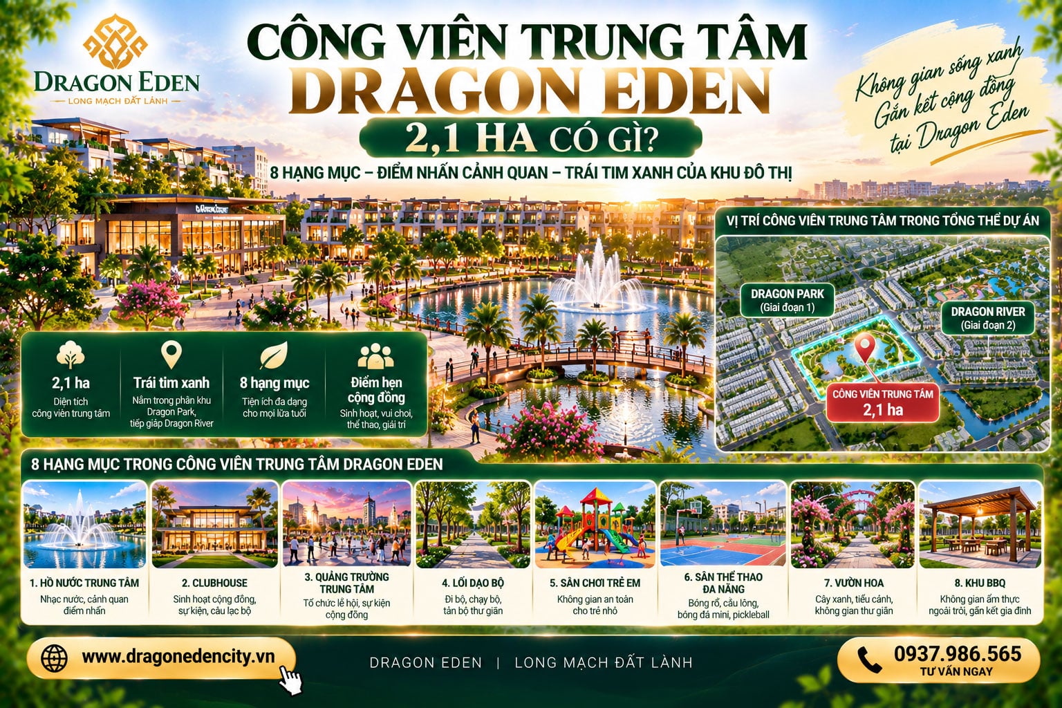 Công Viên Trung Tâm Dragon Eden 2,1 Ha Có Gì?
